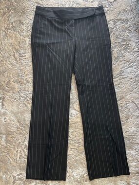 LOFT Black Pinstripe Straight-Leg Dress Pants